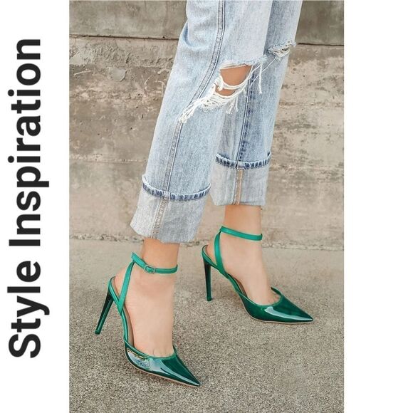 Steve Madden Opar Green Translucent Pointed Toe Stiletto Pump NEW Size 8.5 - Picture 11 of 12